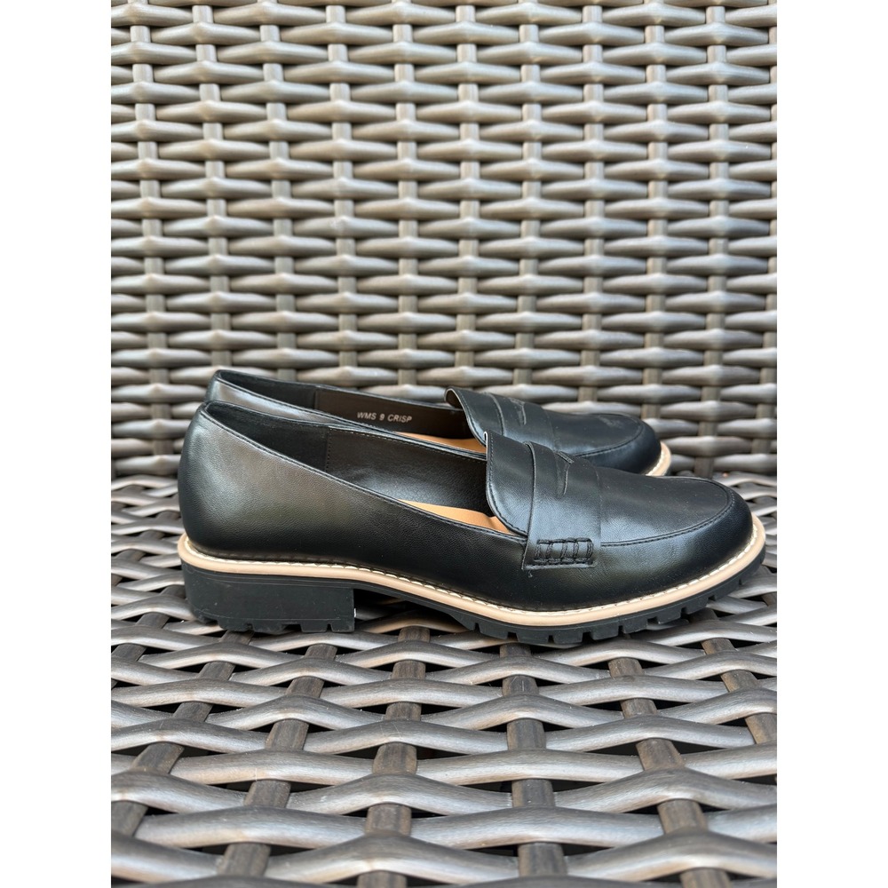 DV Dolce Vita Crisp Black Lug Sole Penny Loafers Womens Size 9 Slip On Shoes